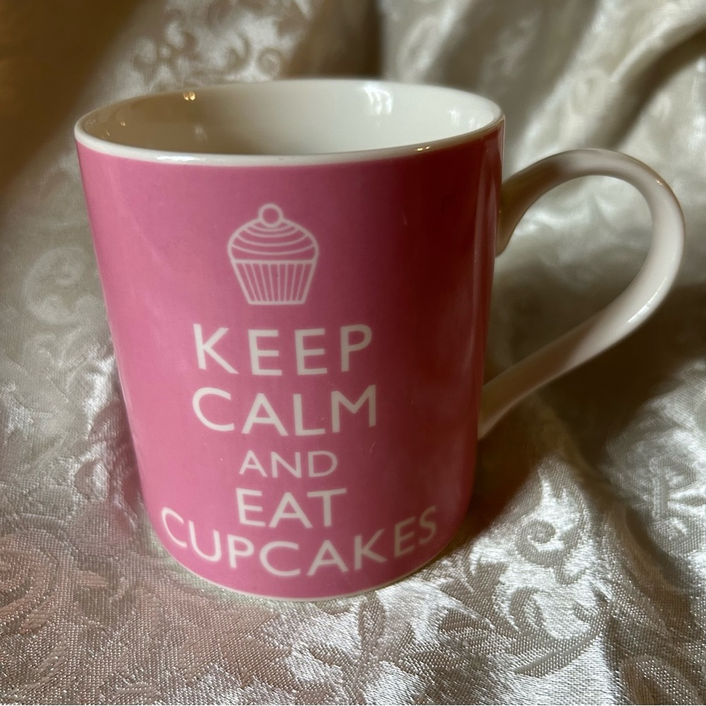Pink Cupcake Mug with Fun Slogan Kent Pottery